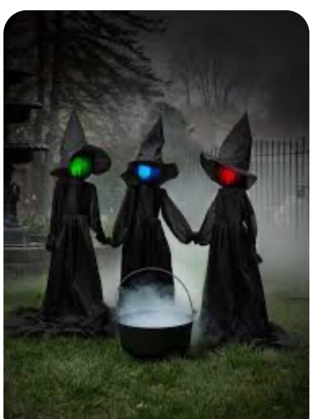 Martha Stewart 3 led lighted indoor outdoor witches 5 ft Halloween decor new
